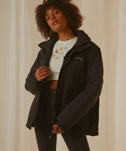 Afends Streetlights Unisex Recyled Nylon Anorak - Black New & Most Loved