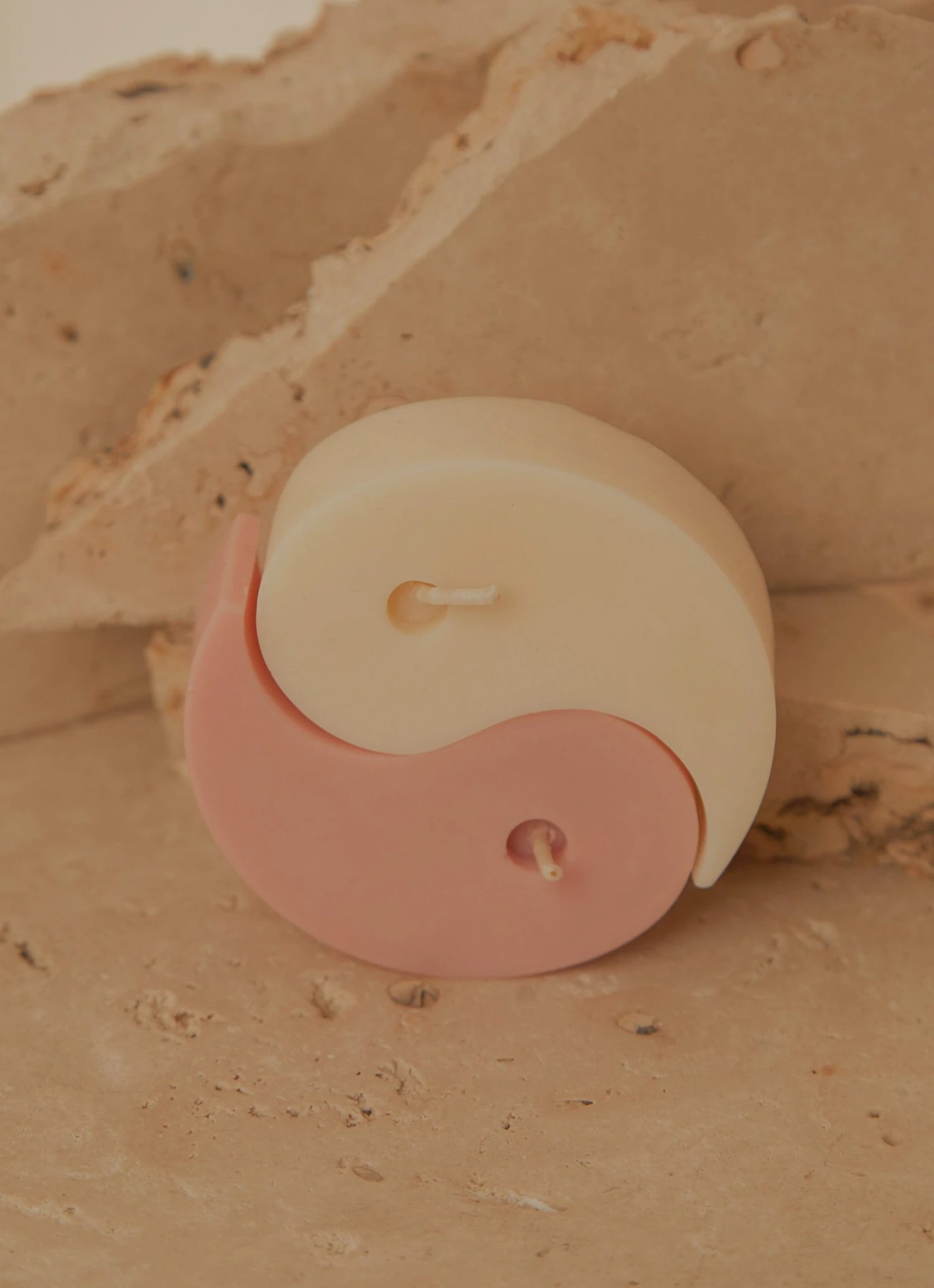 Manara Home Yin And Yang Candles - Cream And Pink New & Most Loved 3 Manara Home Yin And Yang Candles - Cream And Pink New & Most Loved