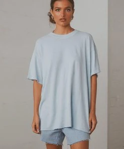 Afends Slay Hemp Oversized Tee - Baby Blue 7 Afends Slay Hemp Oversized Tee - Baby Blue