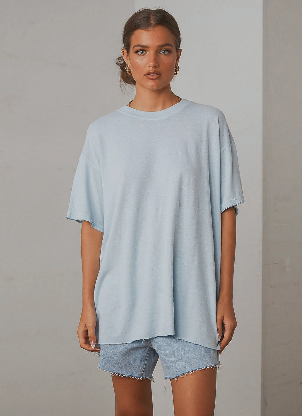 Afends Slay Hemp Oversized Tee - Baby Blue 3 Afends Slay Hemp Oversized Tee - Baby Blue