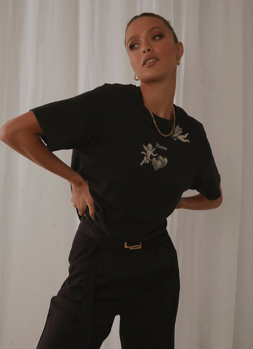 Afends Angel Hemp Boyfriend Tee - Black 2 Afends Angel Hemp Boyfriend Tee - Black