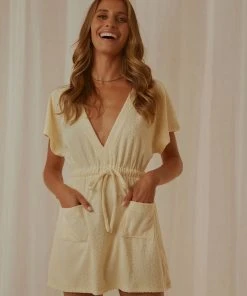 Cools Club New & Most Loved Terry Dress - Lemon 7 Cools Club New & Most Loved Terry Dress - Lemon