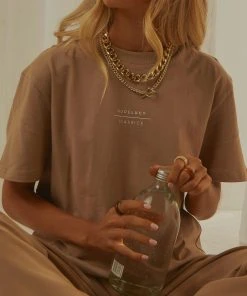 Nude Lucy Nude Classics Slogan BF Tee - Mocha