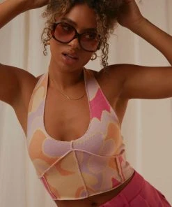 Peppermayo Exclusive Thrill Bound Overlock Crop - Psychedelic