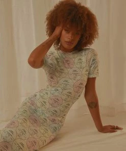 Peppermayo Exclusive New & Most Loved Into The City Mesh Maxi Dress - Pastel Mixtape - Pre-Order