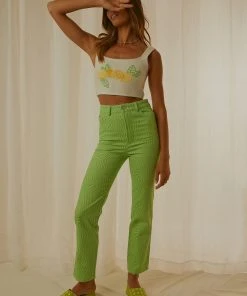Peppermayo Exclusive Electric Avenue Pants - Lime Wave New & Most Loved