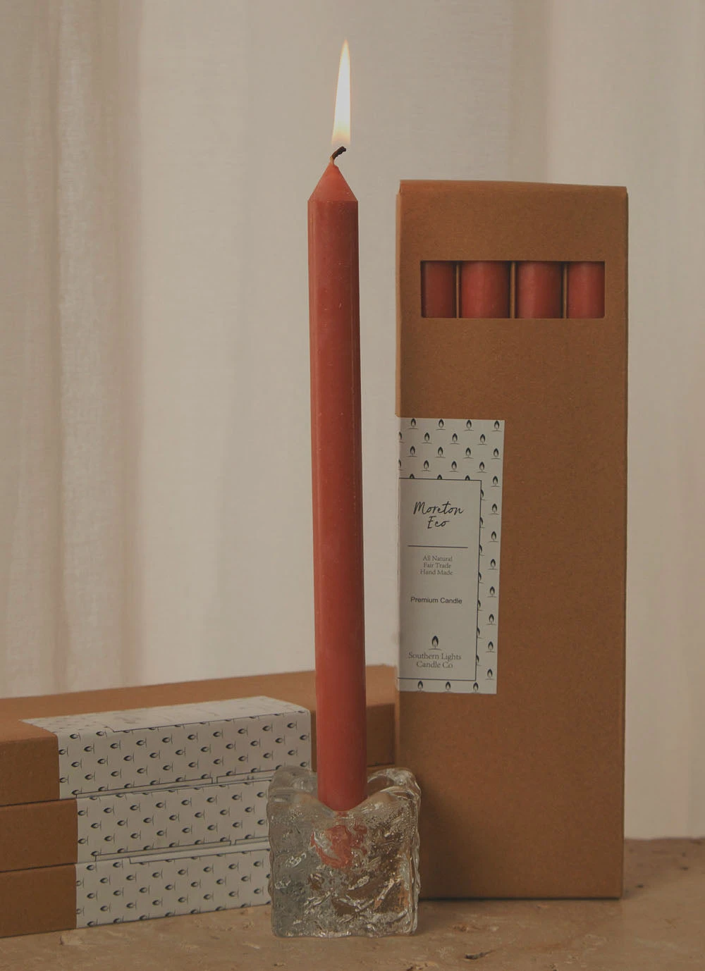 Candle Co Moreton Eco Dinner Candle 4 Pack - Baked Clay 2 Candle Co Moreton Eco Dinner Candle 4 Pack - Baked Clay