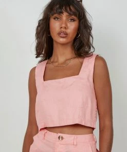 Cools Club Square Neck Top - Pink