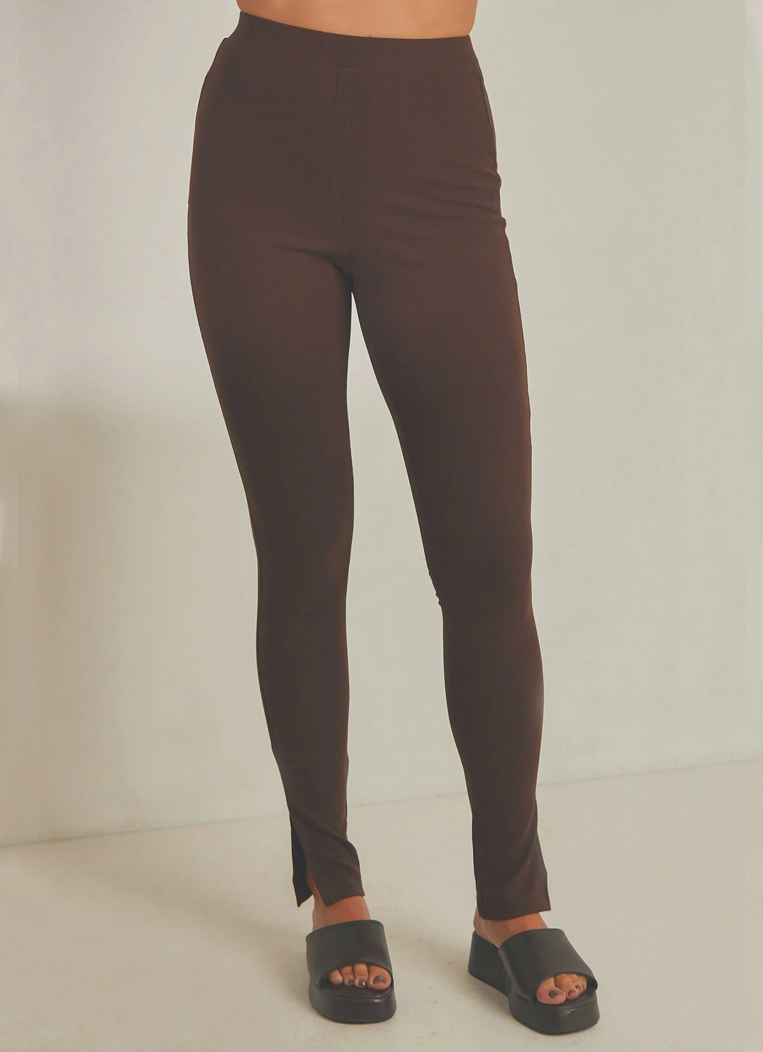 4th & Reckless Annoushka Leggings - Chocolate Rib Jersey New & Most Loved 3 4th & Reckless Annoushka Leggings - Chocolate Rib Jersey New & Most Loved
