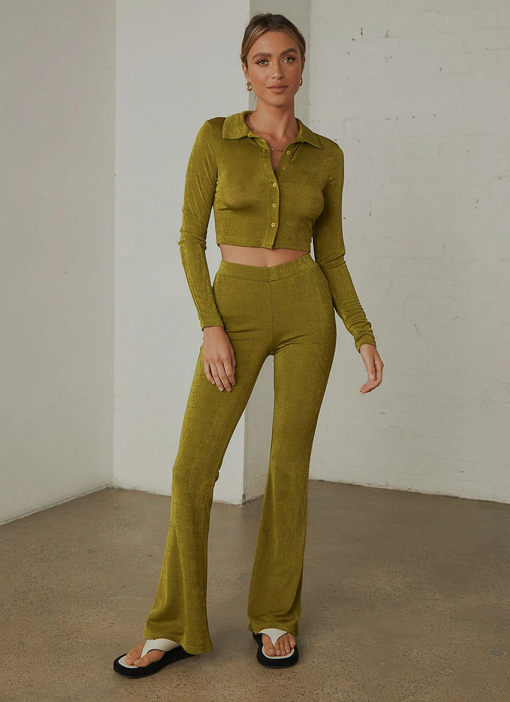 Peppermayo Exclusive New & Most Loved Russo Flare Pants - Moss Green 3 Peppermayo Exclusive New & Most Loved Russo Flare Pants - Moss Green