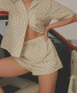 Vacancy Supply New & Most Loved Blaze Organic Linen Shorts - White-Crème