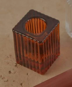 Candle Co Enzo Vintage Taper Holder - Amber New & Most Loved 5 Candle Co Enzo Vintage Taper Holder - Amber New & Most Loved