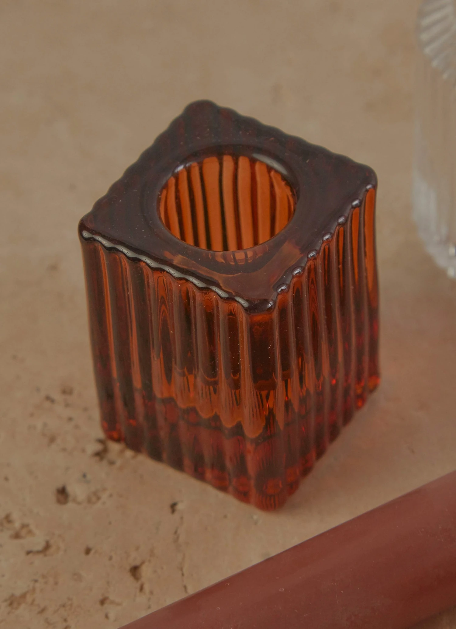 Candle Co Enzo Vintage Taper Holder - Amber New & Most Loved 3 Candle Co Enzo Vintage Taper Holder - Amber New & Most Loved