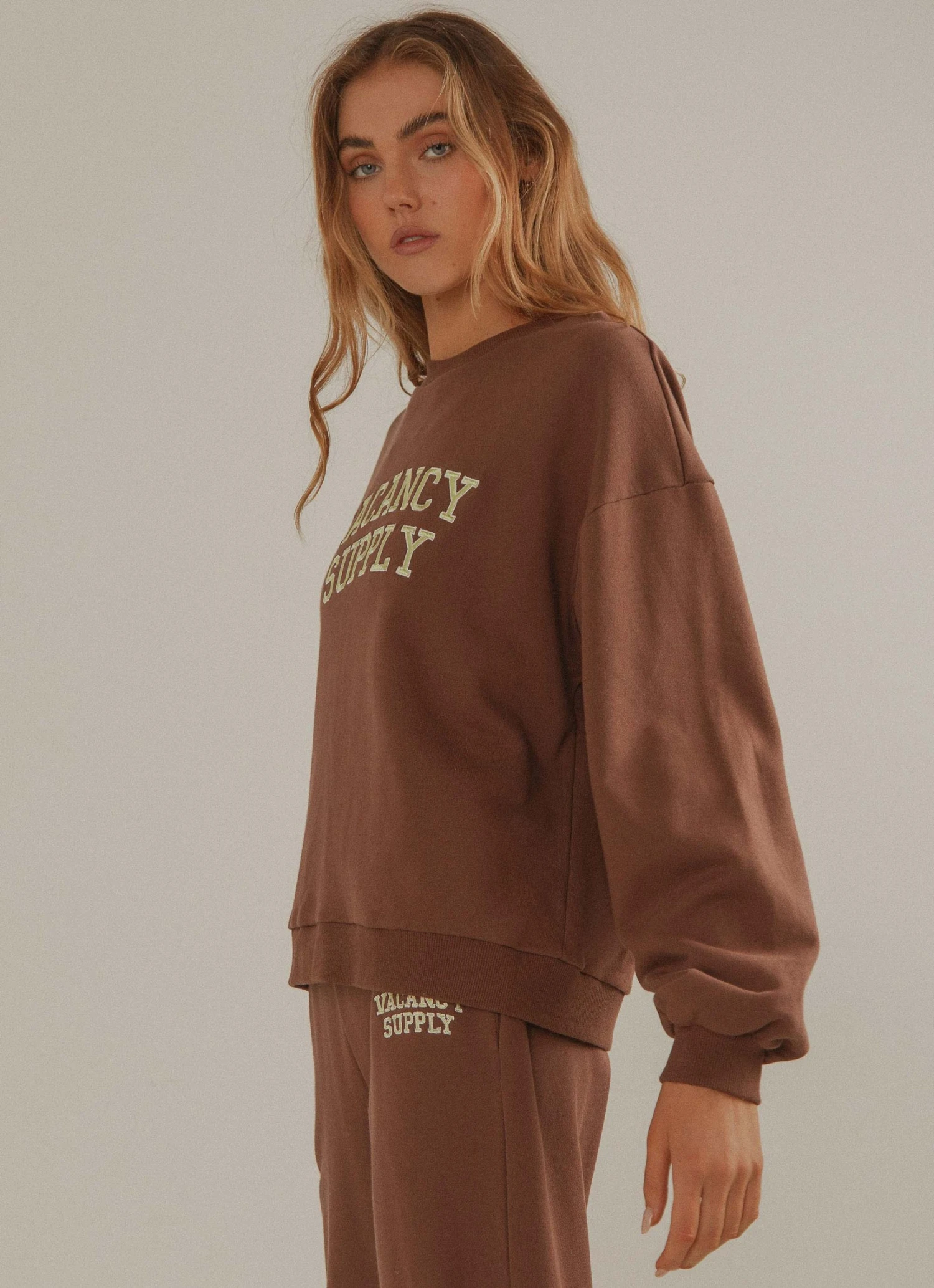 Vacancy Supply New & Most Loved Camp Varsity Crewneck - Choc Brown 5 Vacancy Supply New & Most Loved Camp Varsity Crewneck - Choc Brown