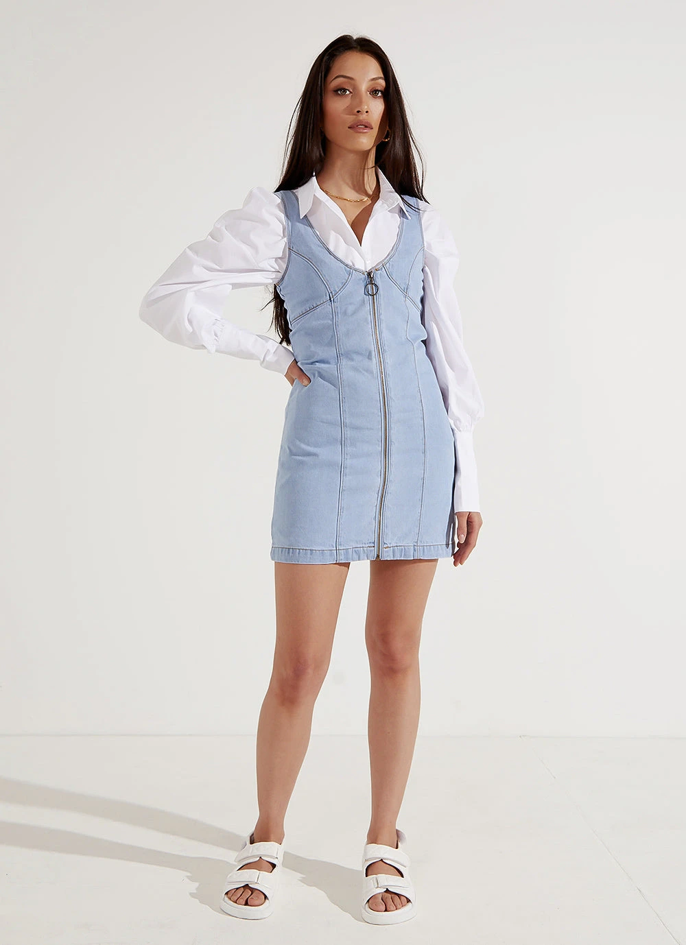 Afends Boulevard Hemp Denim Dress - Stone Blue New & Most Loved 3 Afends Boulevard Hemp Denim Dress - Stone Blue New & Most Loved