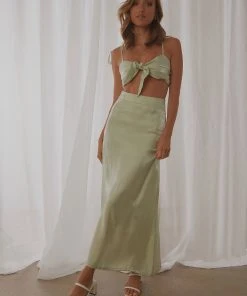 Peppermayo Exclusive Summer Edit Midi Skirt - Sage