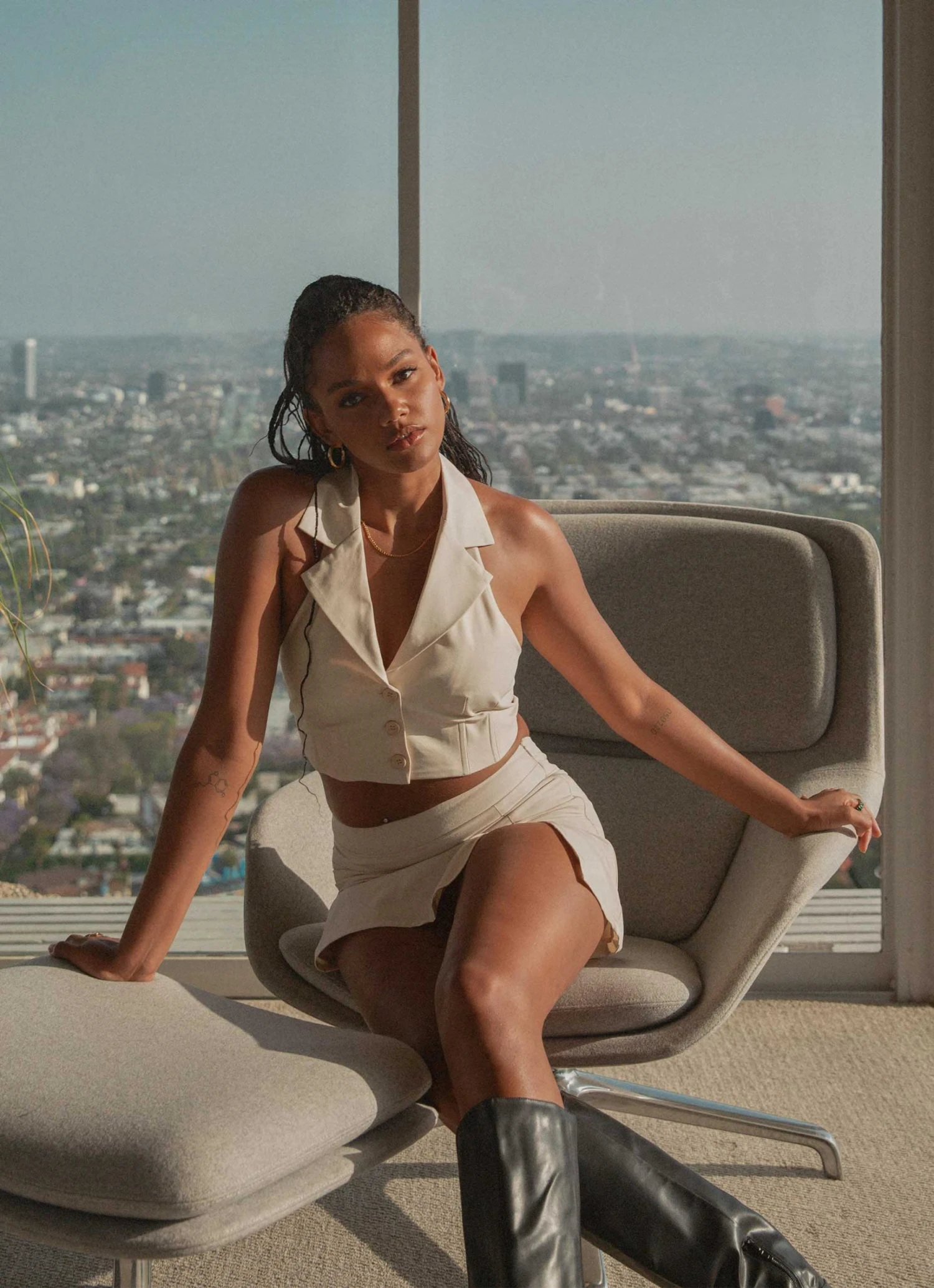 Riley Hubatka X Peppermayo New & Most Loved Trend Set Vest Top - Creme 2 Riley Hubatka X Peppermayo New & Most Loved Trend Set Vest Top - Creme