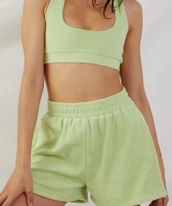Peppermayo Exclusive Voyage Terry Halter Crop - Green New & Most Loved