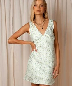 Peppermayo Exclusive Audrey Vintage Slip Dress - Green Wild Poppies New & Most Loved