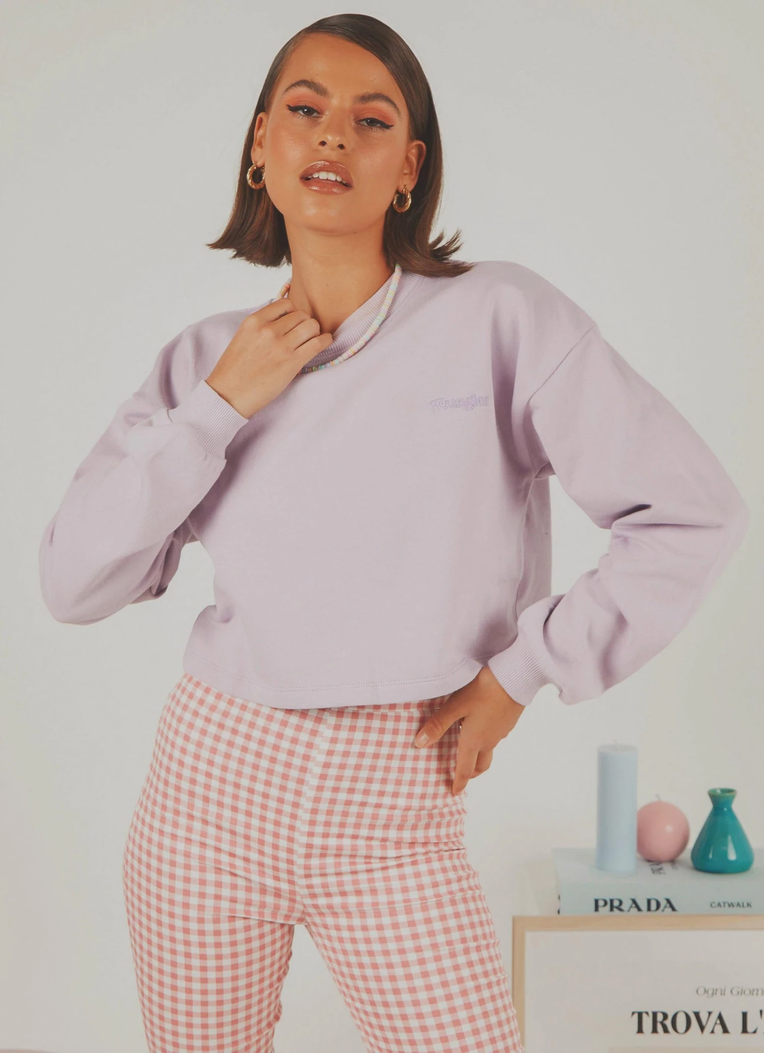 Wrangler New & Most Loved Darling Crop Sweat - Misty Lilac 1 Wrangler New & Most Loved Darling Crop Sweat - Misty Lilac