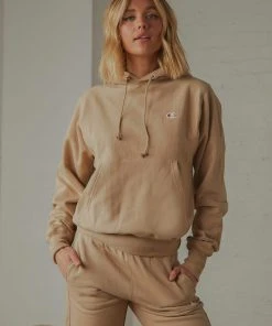 Champion New & Most Loved Reverse Weave Boyfriend C Hoodie - Country Walnut