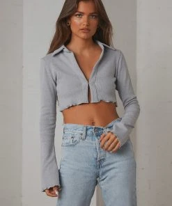 Peppermayo Backstage Tour Crop - Grey New & Most Loved