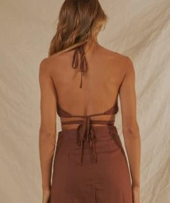 Peppermayo Exclusive New & Most Loved Last Champagne Linen Halter - Choc Brown 9 Peppermayo Exclusive New & Most Loved Last Champagne Linen Halter - Choc Brown