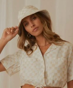 Cools Club Bucket Hat - Sand Checker