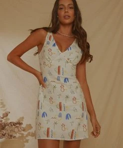 Peppermayo Exclusive Audrey Vintage Linen Slip Dress - Santorini New & Most Loved