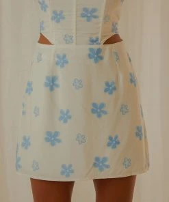 Peppermayo Exclusive New & Most Loved Springtime Picnics Mini Skirt - Blue Vista Floral