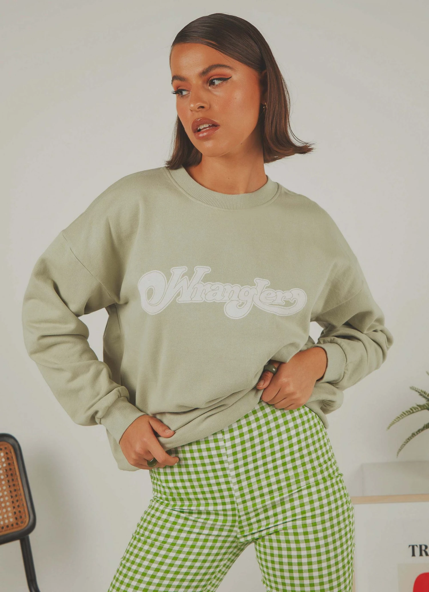 Wrangler New & Most Loved Afterglow OS Sweat - Sage 1 Wrangler New & Most Loved Afterglow OS Sweat - Sage