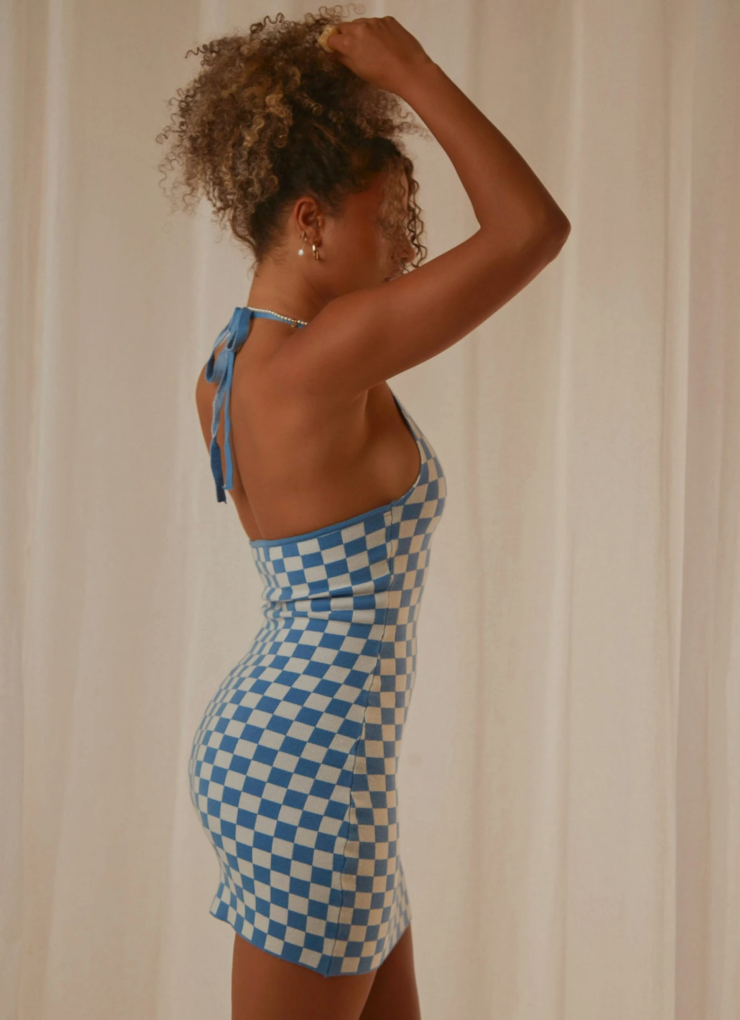 Peppermayo To The Limit Knit Halter Dress - Blue 4 Peppermayo To The Limit Knit Halter Dress - Blue