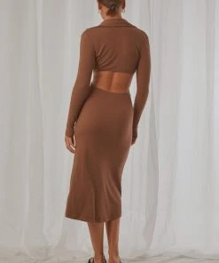 Peppermayo New & Most Loved Looking Out Midi Dress - Brown