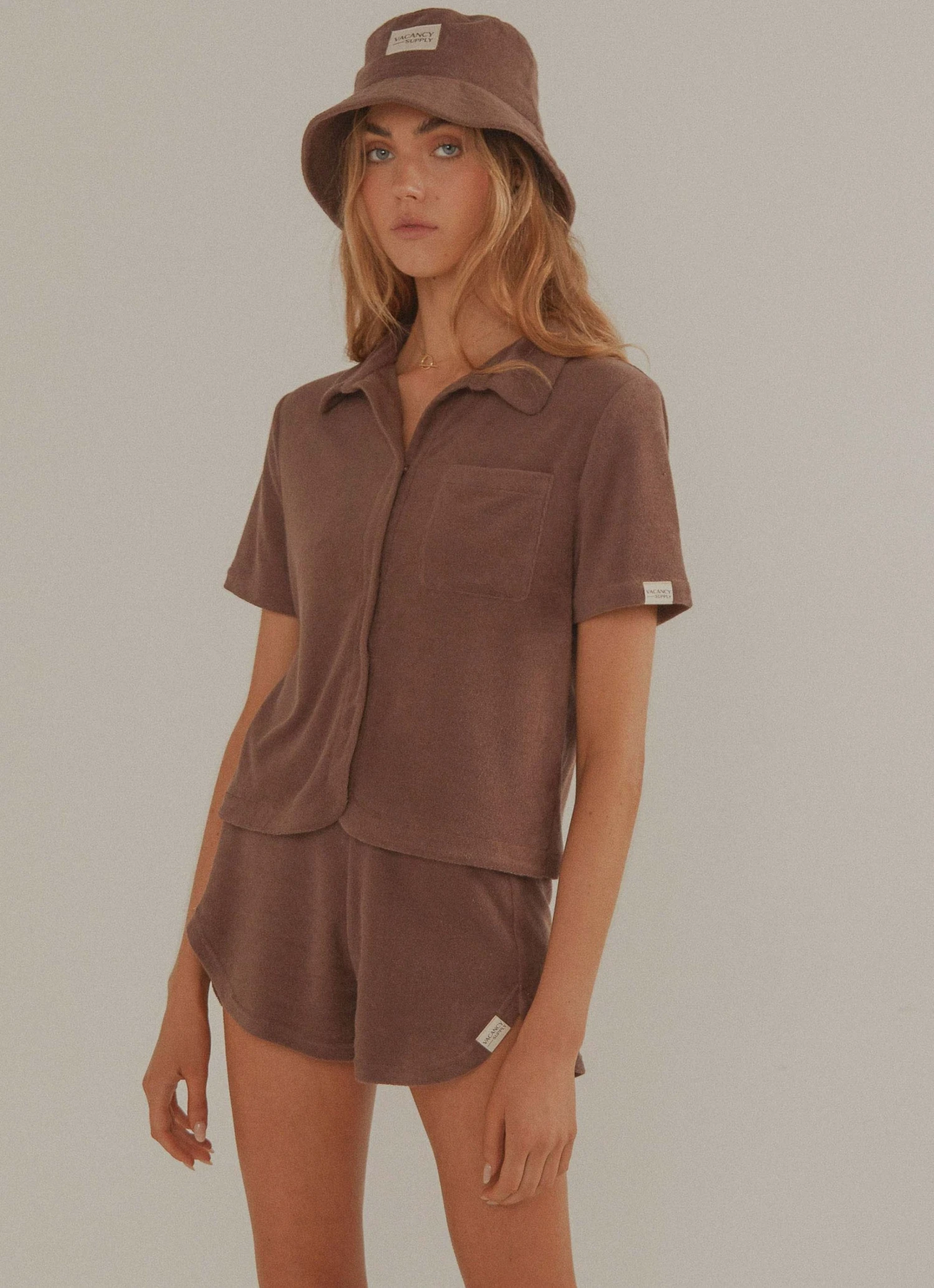 Vacancy Supply Holiday Terry Shirt - Choc Brown New & Most Loved 4 Vacancy Supply Holiday Terry Shirt - Choc Brown New & Most Loved