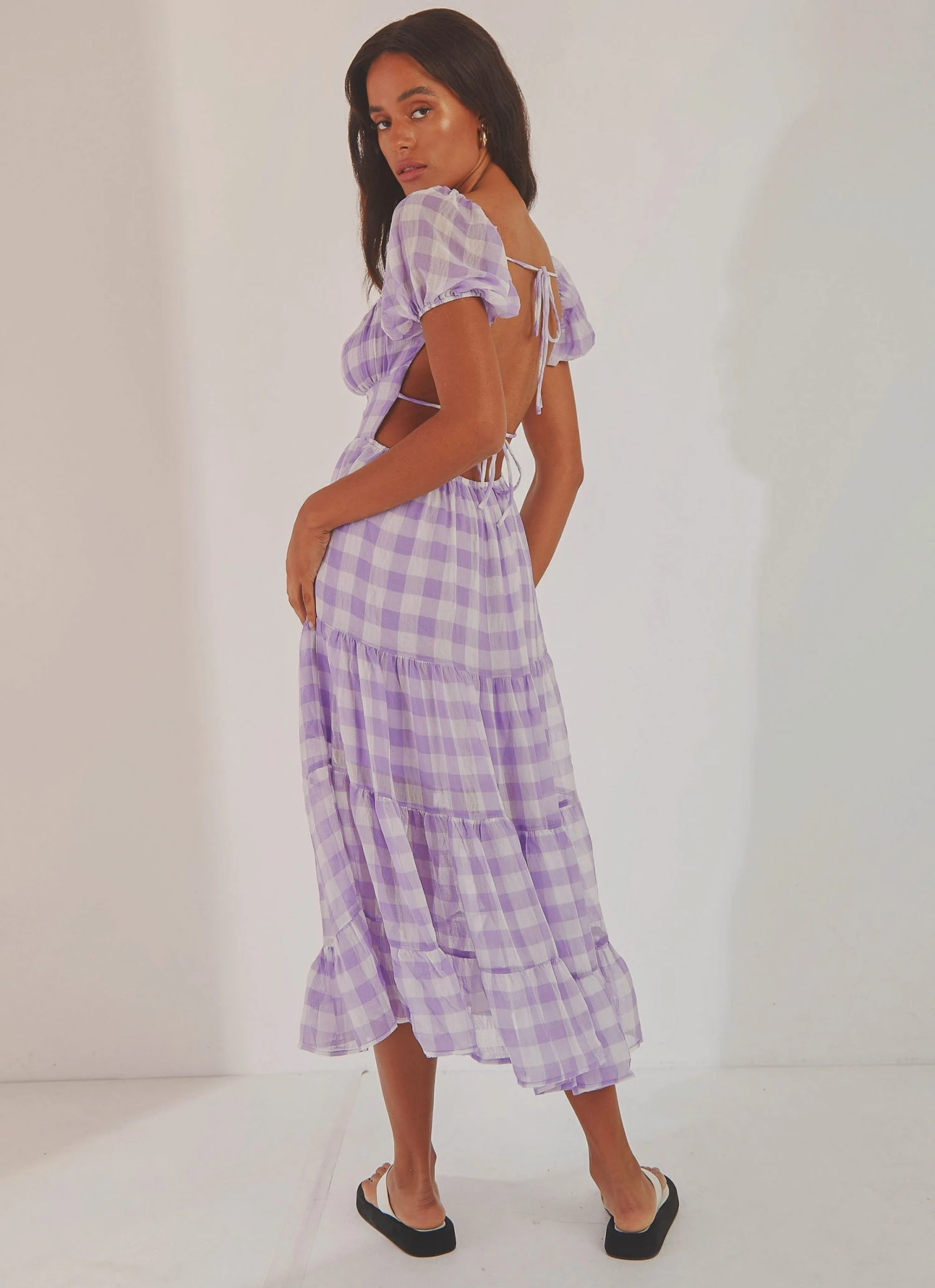 Peppermayo New & Most Loved Blissful Midi Dress - Lilac Check 5 Peppermayo New & Most Loved Blissful Midi Dress - Lilac Check