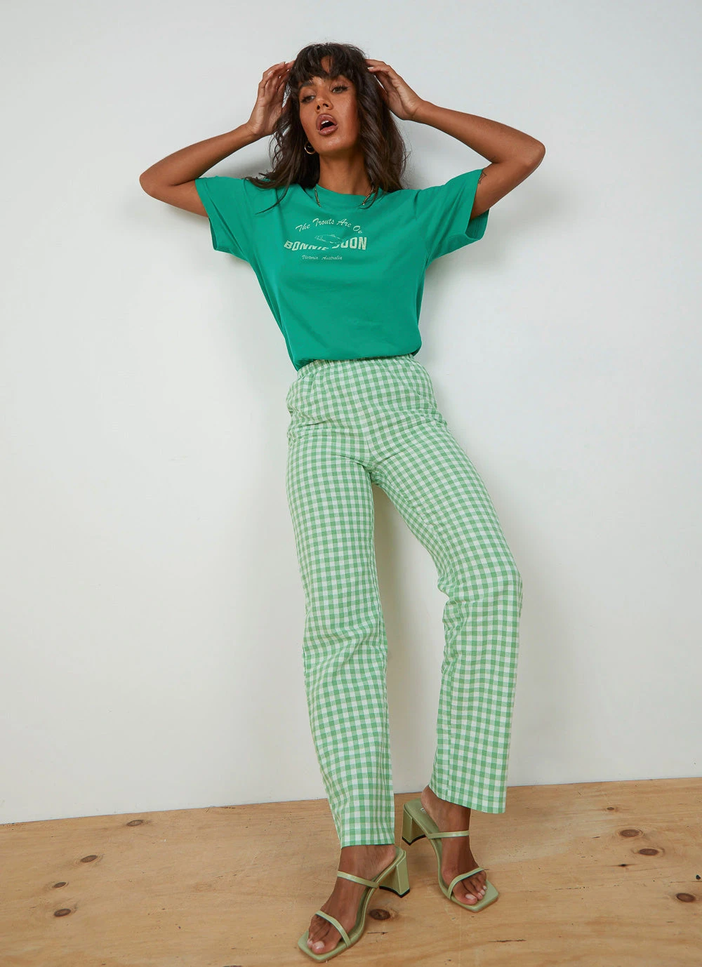 Peppermayo 90s Check Pants - Green Check New & Most Loved 1 Peppermayo 90s Check Pants - Green Check New & Most Loved