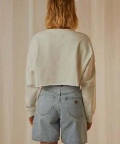 Abrand A Cropped Oversized Sweater - White Sand 9 Abrand A Cropped Oversized Sweater - White Sand