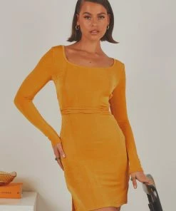 Peppermayo Keep Them Guessing Mini Dress - Gold New & Most Loved