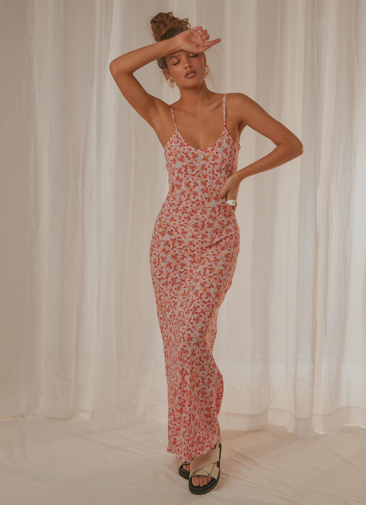 Cools Club Slip Midi Dress - Micro Floral New & Most Loved 1 Cools Club Slip Midi Dress - Micro Floral New & Most Loved