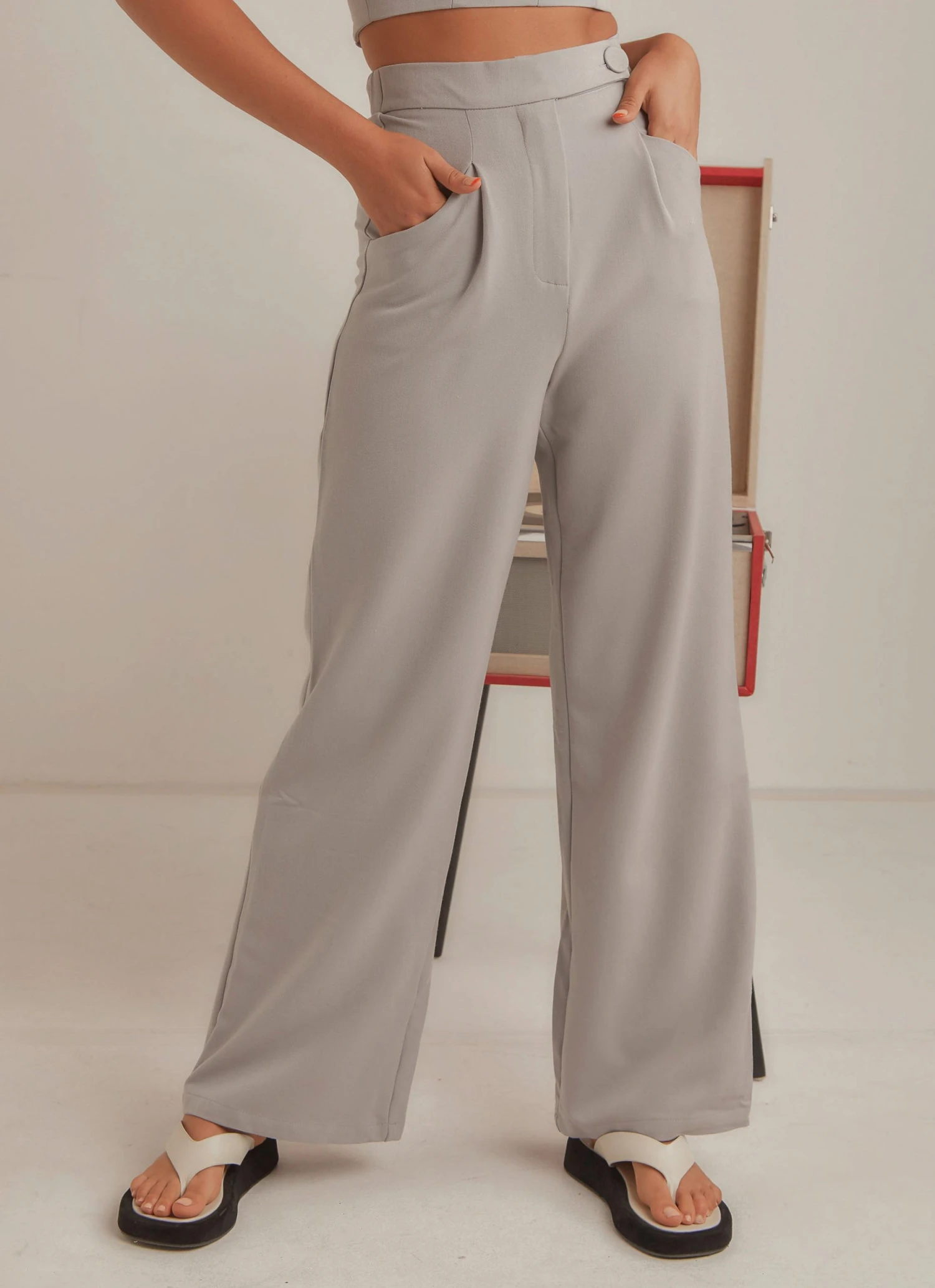 4th & Reckless Vivian Trouser - Chambray New & Most Loved 3 4th & Reckless Vivian Trouser - Chambray New & Most Loved