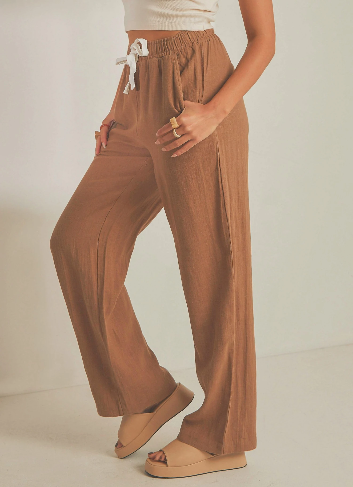 Nude Lucy Marvin Wide Leg Pant - Coffee 4 Nude Lucy Marvin Wide Leg Pant - Coffee
