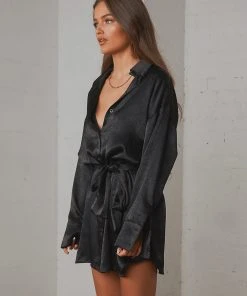 Peppermayo Exclusive New & Most Loved Faye Mini Shirt Dress - Black 10 Peppermayo Exclusive New & Most Loved Faye Mini Shirt Dress - Black