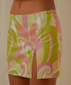 Peppermayo Exclusive Euphoria Low Rise Mini Skirt - Retro Swirl