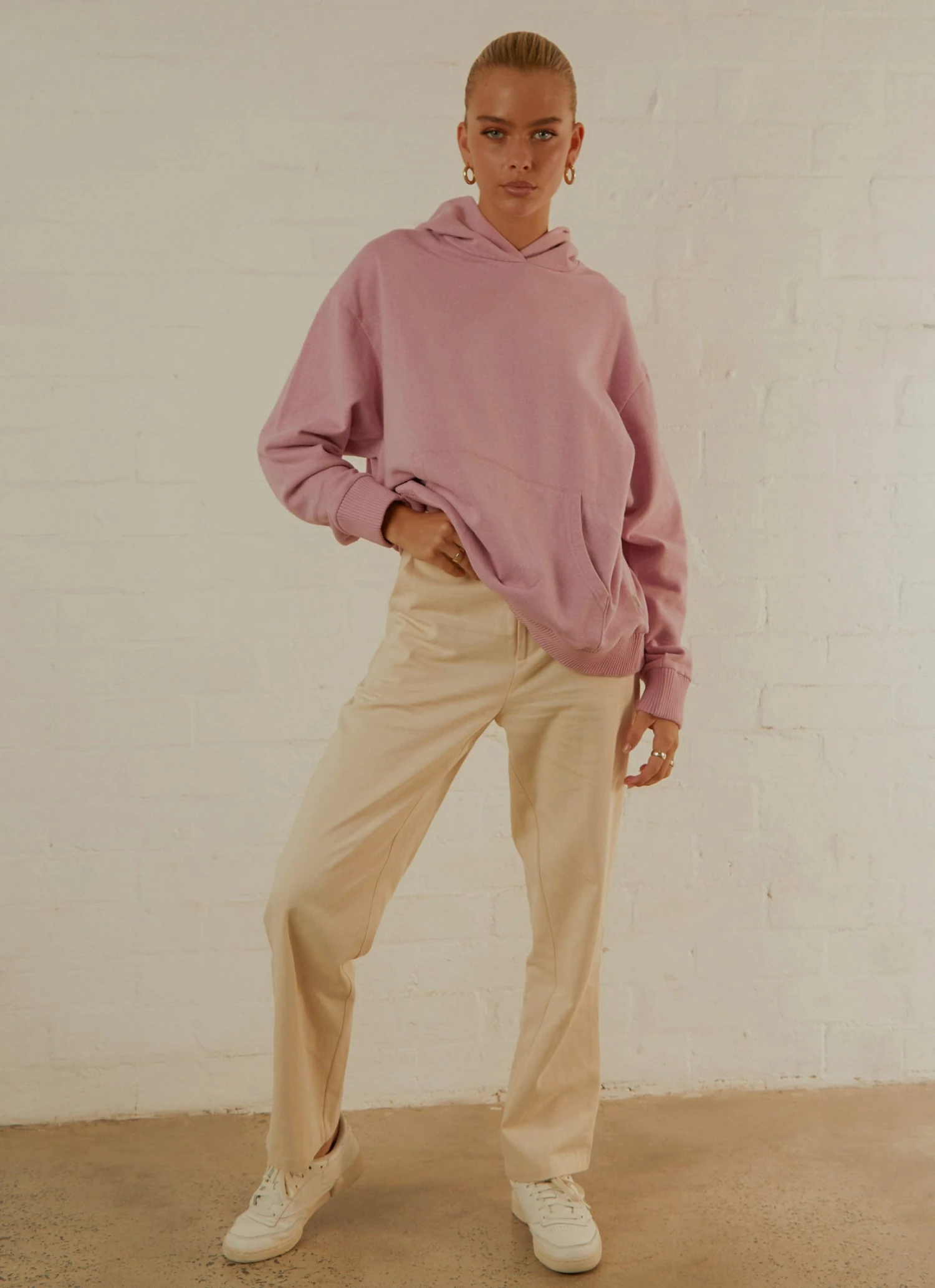 Afends Remi Hemp Oversized Hood - Smokey Pink 2 Afends Remi Hemp Oversized Hood - Smokey Pink