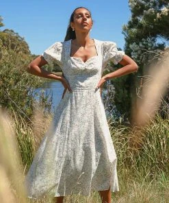 Peppermayo Field Day Midi Dress - White New & Most Loved