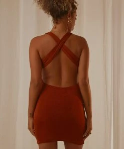 Peppermayo Moving On Up Mini Dress - Choc Brown