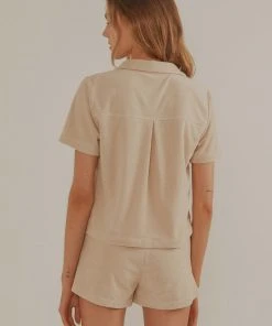 Vacancy Supply Holiday Terry Shirt - Beige 11 Vacancy Supply Holiday Terry Shirt - Beige