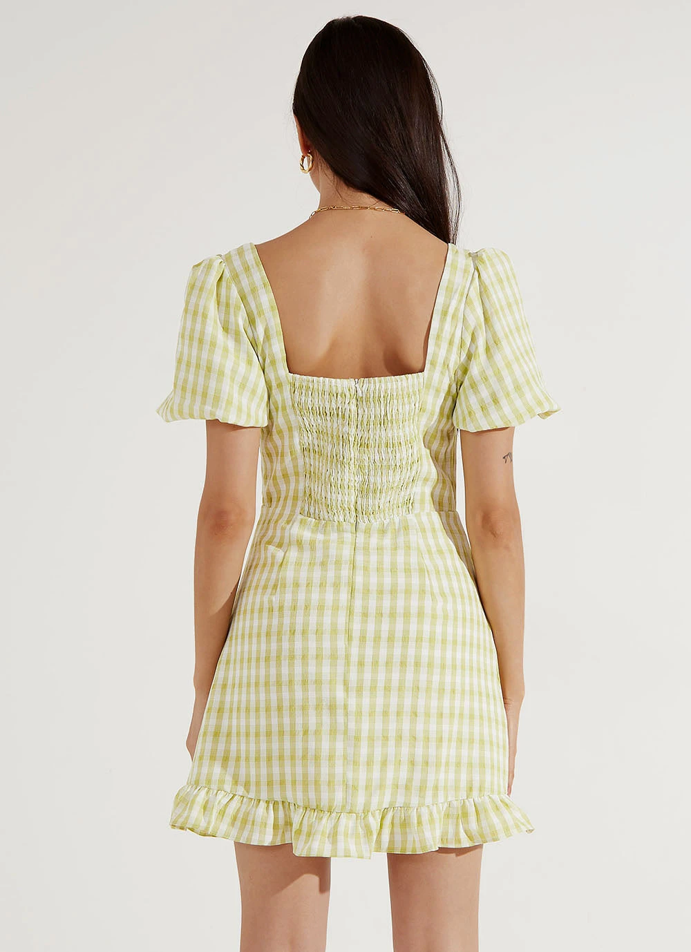 Peppermayo Out In Italy Mini Dress - Green Gingham New & Most Loved 5 Peppermayo Out In Italy Mini Dress - Green Gingham New & Most Loved