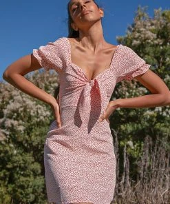 Peppermayo New Dresses Cloudy Skies Dress - Red Print