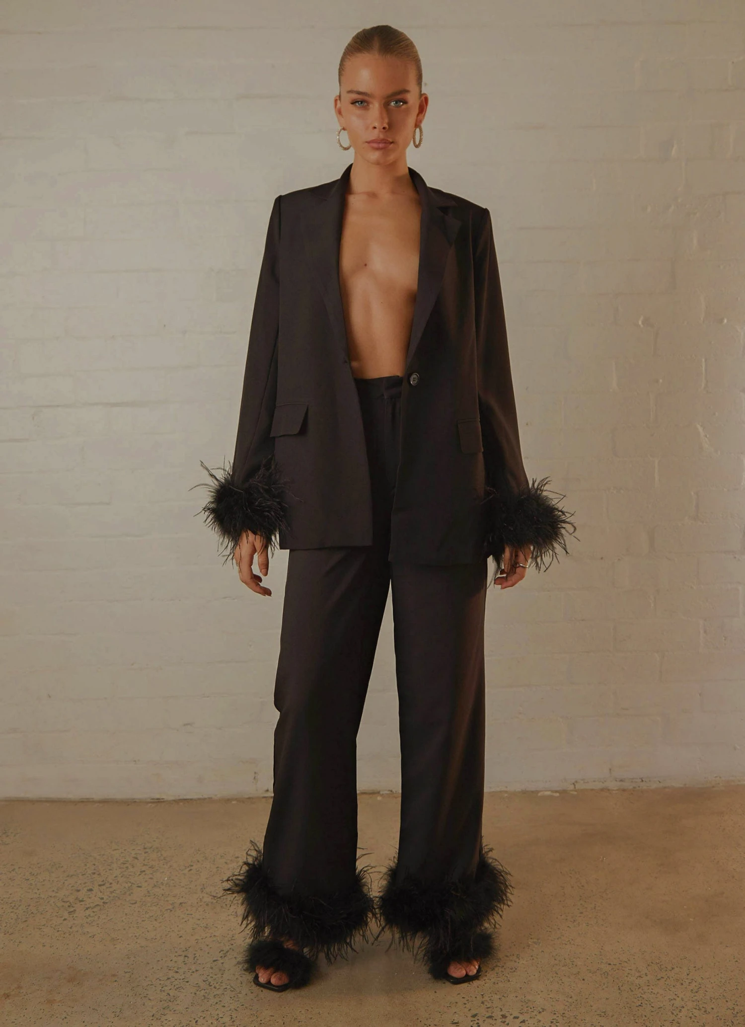 Peppermayo Exclusive Shake It Off Feather Pants - Night New & Most Loved 3 Peppermayo Exclusive Shake It Off Feather Pants - Night New & Most Loved